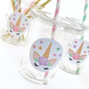 Unicorn Party Cups Unicorn Birthday, Unicorn Baby Shower, Unicorn Party Favors, Unicorn Party Supplies, Birthday Favors, Unicorn Cups image 2