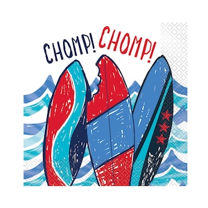 Shark Birthday Napkins - Shark Party Supplies, Surfing Party, Shark Napkins, Shark Party Napkins, Party Decor, Swimming Party, Pool Party