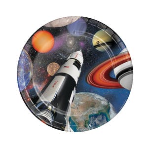 Space Party Plates - Rocket Birthday, Space Birthday, Space Party Supplies, Galaxy Birthday, Planet Party, Galaxy Plates, Paper Plates