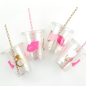 Bachelorette Party Cups - Bridal Shower Cups, Pink Bachelorette, Wedding Ring, Cheers Bridal Shower, Wedding Shower, Plastic Cups