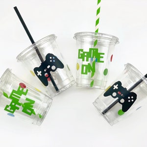 Video Game Party Cups - Game On Party Supplies, Video Game Birthday, Gamer Party, Party Decorations, Gaming Party, Party Favors