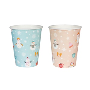 Snowman Party Cups - Winter Party Decoration, Snow Birthday Cups, Holiday Party Supplies, Winter Onederland Birthday, Snowman Birthday Decor