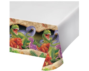 Dinosaur Tablecloth - Dinosaur Party Tablecloth, Dinosaur Birthday Party Supplies, Dinosaur Baby Shower, Dino Birthday, Party Decorations