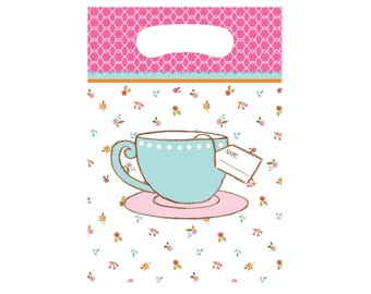 Bolsas de botín de fiesta de té - té para dos, suministros de fiesta de cumpleaños, favores de fiesta de té, fiesta en el jardín, fiesta de té de cumpleaños, fiesta de té de princesa