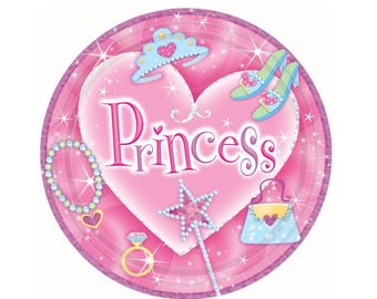 Princess Plates - Princess Birthday, Princess Party, Princess Party Supplies, Fairytale Party, Princess Party Decorations, Paper Plates