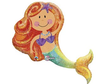 Globo con purpurina de sirena: cumpleaños de sirena, decoración para fiesta de sirena, baby shower de sirena, primer cumpleaños de sirena, globo de fiesta