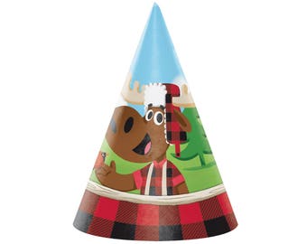 Lumberjack Party Hats - Moose Baby Shower - Lumberjack First Birthday - Lumberjack Baby Shower - Lumberjack Birthday - Buffalo Plaid Favors