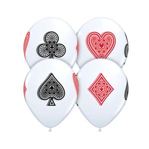 5 palloncini di carte - Serata al casinò - Festa di compleanno al casinò - Decorazioni per feste al casinò - Decorazioni per feste - Palloncini da casinò - Magia - Festa del poker