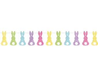 Estandarte de conejito - Estandarte de fiesta de conejito, Estandarte de cumpleaños, Decoraciones de fiesta de primavera, Suministros para fiesta de Pascua, Decoraciones de cumpleaños, Guirnalda de conejito