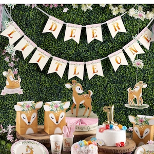 Deer Little One Party Banner - Deer Party Decorations, Deer Baby Shower Decorations, Deer Birthday Decorations, Deer Baby Shower Girl