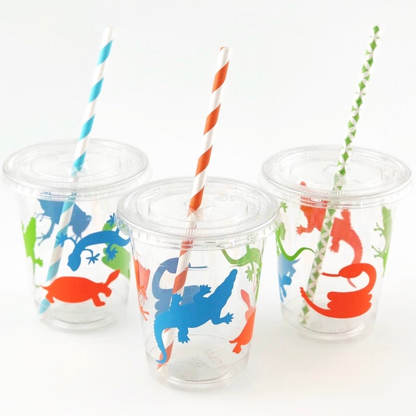 Reptile Party Cups - Reptile Birthday, Lizard Party, Snake Party, Reptile Party Supplies, Amphibian Party, Frog Party, Alligator Party