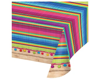 Fiesta Tablecloth - Fiesta Party Supplies - Cinco De Mayo Party - Fiesta Decorations - Taco Party - Cactus Baby Shower - Fiesta Birthday