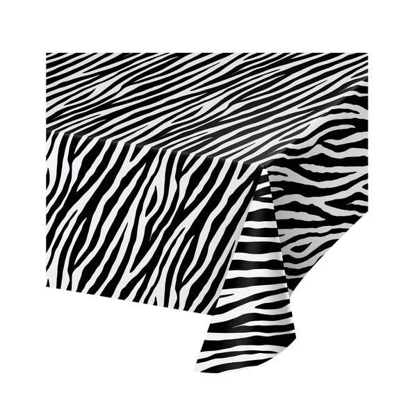 Zebra Tablecloth - Safari Birthday, Jungle Party, Safari Party, Fashion Party, Zebra Birthday, Animal Party, Party Tablecloth