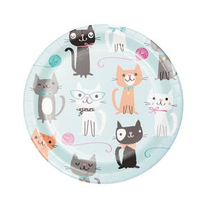 Assiettes de fête chat - Anniversaire de chat, articles de fête pour chat, anniversaire de chaton, assiettes en carton chat, fête de chaton, anniversaire de chaton, fête de chaton
