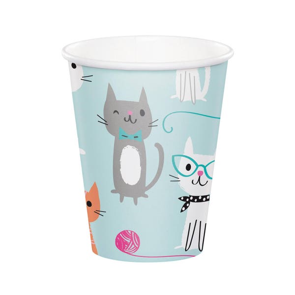 Cat Party Cups - Cat Birthday, Kitten Birthday, Cat Party Supplies, Kitty Baby Shower, Meow Birthday, Kitty Birthday, Cat Party Decor