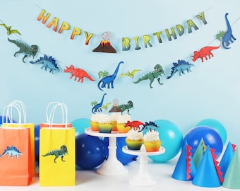 Dinosaur Party Garland - Dinosaur Birthday Decorations, Dino Party Supplies, Dinosaur Birthday Garland, Dinosaur Party Decorations