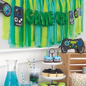 Game On Balloon Banner - Gamer Birthday Banner, Gaming Party Balloons, Level Up Birthday Decorations, Video Game Party Banner, Game On Decor
