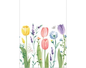Tulip Party Table Cover, Rectangle Tablecloth, Floral Party Decor, Garden Party, Bridal Shower Decorations, Garden Party, Floral Birthday