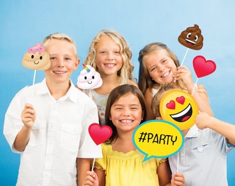 Emoji Photo Props - Emoji Decorations, Emoji Party Decorations, Party Favors, Emoji Birthday, Emoji Party Supplies, Party Games, Photo Booth