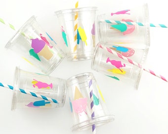 Ice Cream Party Cups - Popsicle Party, Sprinkle Party, Party Supplies, Ice Cream Birthday, Donut and Sprinkles, Sweet Party, Candy Party