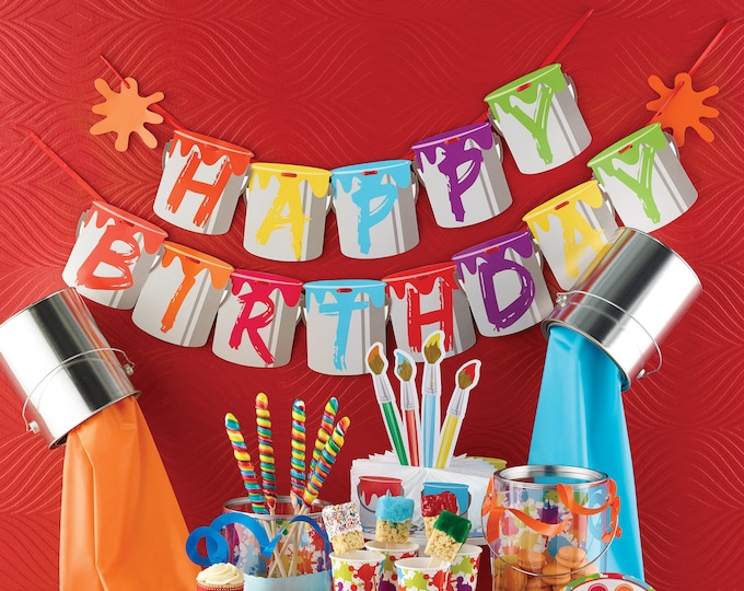 Art Party Banner Painting Party Decorations Art Party Etsy