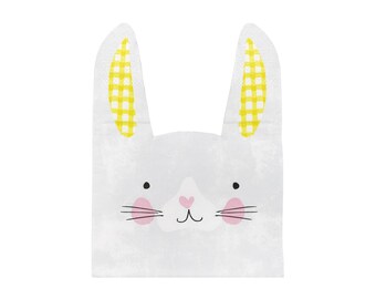 Bunny Shaped Napkins - Easter Bunny Party Supplies, Bunny Birthday Napkins, Some Bunny Is One, Bunny Party Decorations, Bunny Birthday Decor