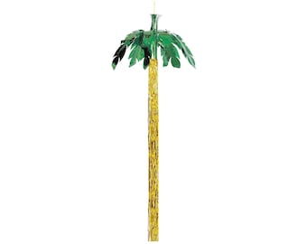 8' Palm Tree Hanging Decoration - Tropical Party Supplies, Hawaiian Birthday Decorations, Luau Baby Shower, Tropical Birthday Supplies