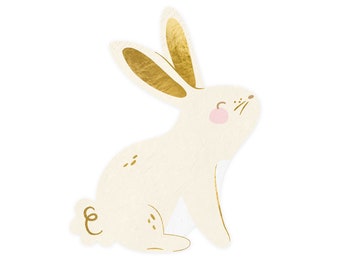 Bunny Shaped Napkins 20ct - Bunny Birthday Decorations Birthday Napkins Bunny Party Supplies Bunny Party Decorations Some Bunny is One Party