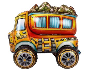 Balão de festa de caminhão basculante-fontes de festa de construção, decoração de aniversário de construção, balão de aniversário de construção, decorações de festa de escavador