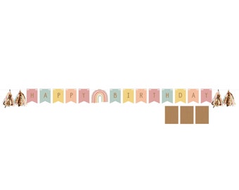 Personalized Boho Rainbow Banner - Boho Rainbow Baby Shower, Boho Rainbow Birthday Decorations, Boho Party Banner, Rainbow Party Decorations