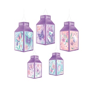 Butterfly Party Lanterns - Butterfly Baby Shower Decorations, Butterfly Birthday Supplies, Hanging Decorations, Butterfly Birthday Decor