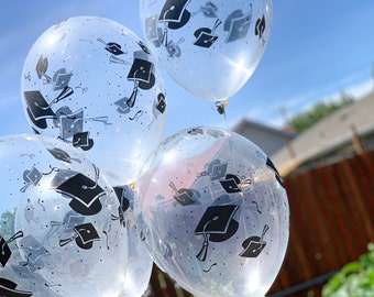 5 Graduation Balloons - Graduation Party, Class of 2024, Congrats Grad, Graduation Party Decor, Graduation Party Decorations, Grad Balloon