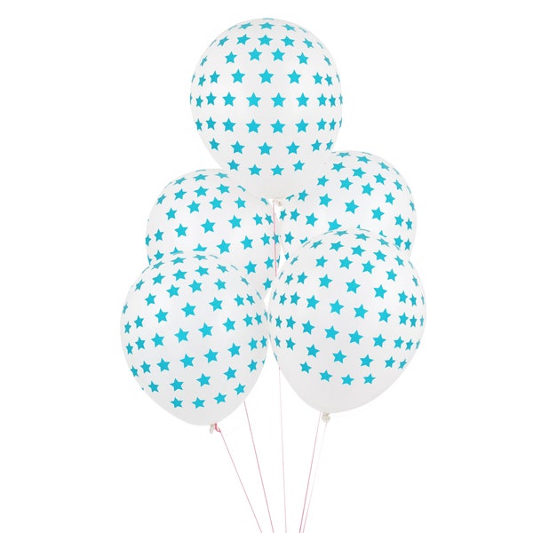 Blue Star Balloons - Gender Reveal Baby Shower, Star First Birthday, Star Baby Shower, Superhero Party, Boy First Birthday, Star Party Decor