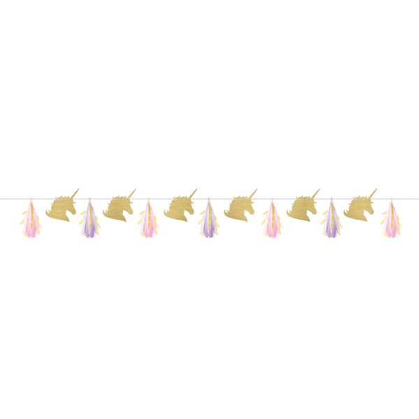 Unicorn Tassel Banner - Pink and Gold, Unicorn Birthday, Unicorn Party Decorations, Unicorn Banner, Unicorn Garland