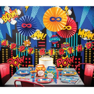 Superhero Banner - Superhero Birthday Decorations, Superhero Party Decorations, Party Banner, Birthday Banner, Superhero Decorations