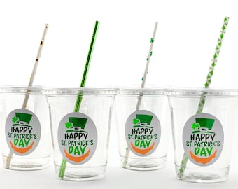 St. Patrick's Day Party Cups - Saint Patricks Day, Irish Party, Irish Birthday, St Patricks Day Party Supplies, Party Decorations