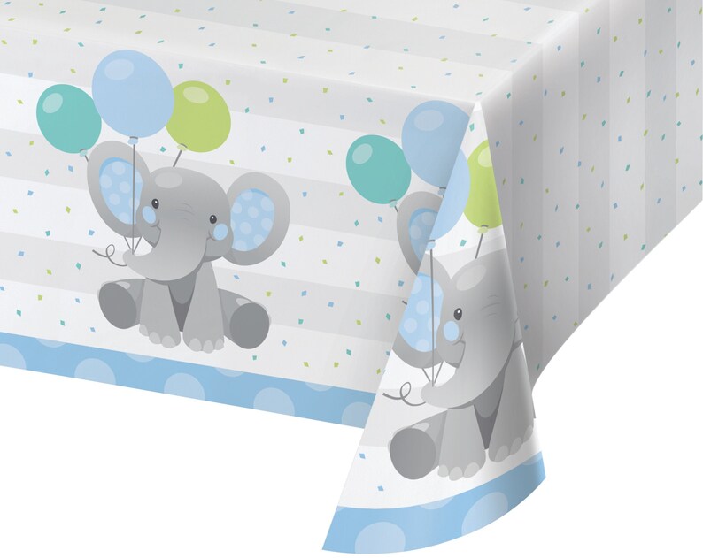 Elephant Tablecloth Elephant Baby Shower Decorations Boy Elephant Birthday Decorations Baby Boy Shower Decorations Party
