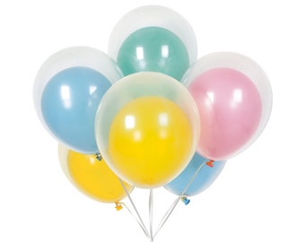 12 Pastel Balloons - Pastel Party Decorations, Pastel Birthday Balloons, Pastel Rainbow, Pastel Party Balloons, Birthday Balloon Decorations