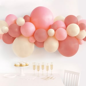 Blush Pink Balloon Garland - Bachelorette Party Balloons, Bridal Shower Balloon Decorations, Baby Shower Supplies, Girl Birthday Decorations