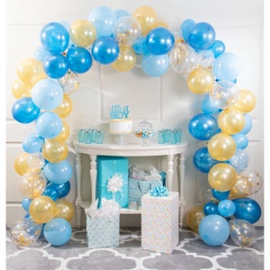 Blue and Gold Balloon Arch - Balloon Garland Kit, Boy Baby Shower Balloons, Boy First Birthday, Birthday Decorations, Shower Decorations
