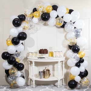 Black and Gold Balloon Arch - Balloon Garland, Birthday Balloons, Wedding Balloons, Party Balloons, Balloon Decorations, Graduation Balloons