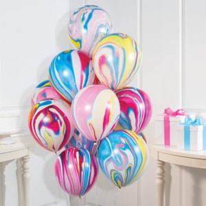 Marble Balloons - Tie Dye Birthday Decorations, Rainbow Party, Birthday Balloons, Party Supplies, Birthday Supplies, Balloon Decorations