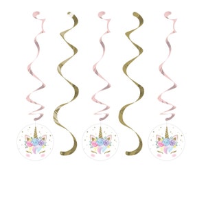 Unicorn Party Decorations - Unicorn Party Decor, Unicorn Birthday Decorations, Unicorn Party Supplies, Pastel Unicorn, Hanging Decorations