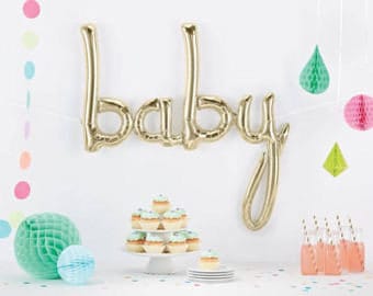 Baby Balloon - Baby Shower Decorations, Gold Baby Balloon, Boy Baby Shower, Girl Baby Shower, Gold Baby Shower, Baby Shower Balloon