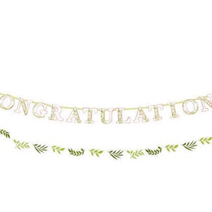 Groen bruids douche gefeliciteerd banner - vrijgezellenfeest decoraties, bloemen vrijgezellenfeest, roségouden feestdecoratie, bruiloftslinger