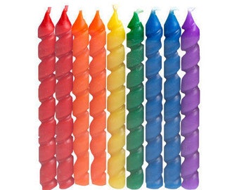 Party Candles - Birthday Candles, Rainbow Party, Cupcake Topper, Unicorn Party, Paint Party, Fiesta Party, Luau Party, Rainbow Baby Shower