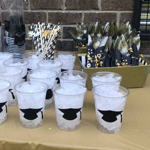 Graduation Party Cups - Graduation Cups, Grad Party, 2025 Graduation Decorations, Cap and Gown, College Graduation, High School Graduation