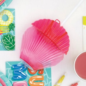 Pink Seashell Reusable Cup - Mermaid Birthday Decorations, Pool Party Supplies, Ocean Baby Shower, Summer Birthday, Mermaid Bachelorette