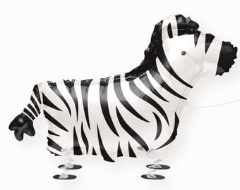 Gehender Zebra-Ballon - Zoo-Partydekoration, Safari-Dschungel-Geburtstag, Safari-Geburtstagsdekoration, Safari-Geburtstagsballon, Geburtstagsdeko