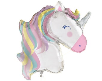 Ballon licorne 42" - décorations de fête licorne, ballon de fête licorne, ballon d'anniversaire licorne, fête pastel arc-en-ciel, baby shower licorne